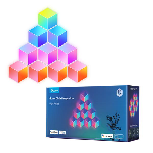 Govee Glide Hexa Pro 3D LED Light Panels (10PCS) - Smart Gaming &amp; Ambiance
