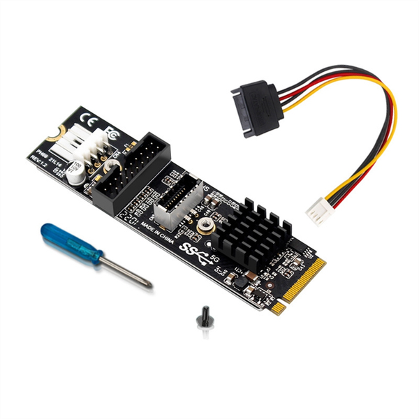 M 2 Pci E To Usb3 0 Type-C+19/20P Interface Expansion Card