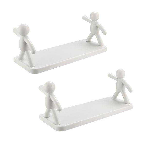 Decor Bathroom Humanoid Design Wall Hanging Storage Shelf Set Of 2 - 31.5cm
