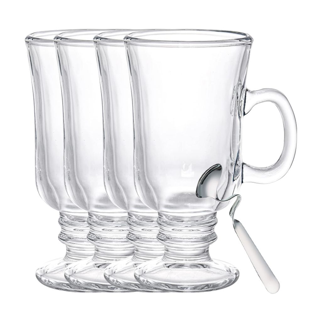 5Pcs - Transparent Goblet Glasses for Coffee, Latte,Cappuccino,Espresso
