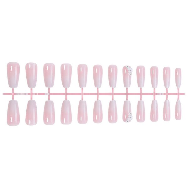 Handmade gradient nude color simple manicure, wearable nails, fresh summer