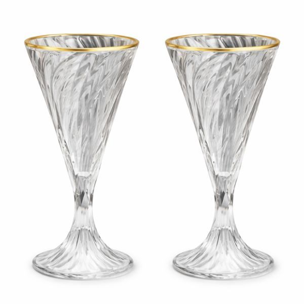 265ml Cut Glass Cocktail Dessert Drinkware Set - 2 Piece Stem Glasses