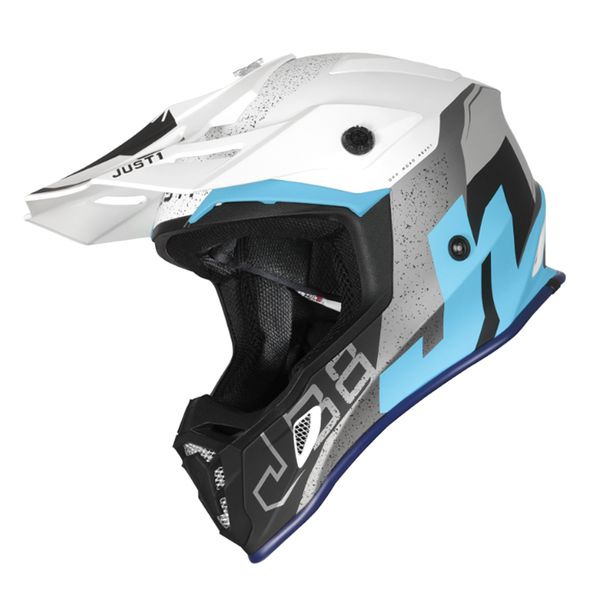Just 1 J38 Korner Blue / White Matt Helmet