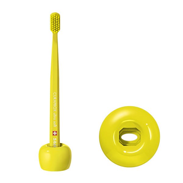 Curaprox Toothbrush Stand + Toothbrush (Yellow)
