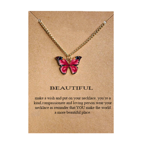 Beautiful Butterfly Necklace Dark Purple Collection Image