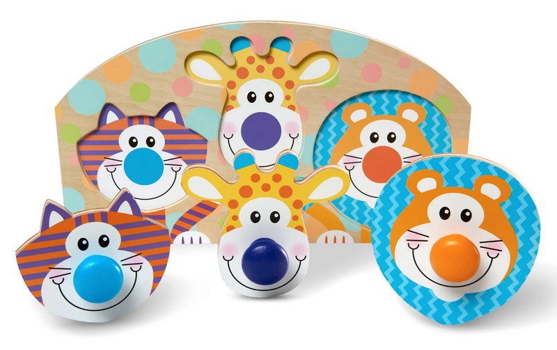 Melissa &amp; Doug Safari Jumbo Peg Puzzle (3 Piece)