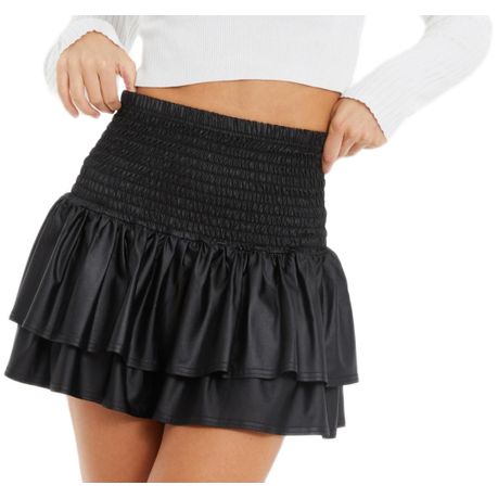 Quiz Ladies Black Faux Leather Frill Mini Skirt Shop Today. Get it Tomorrow takealot