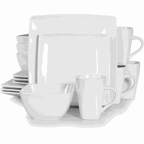 Square Ceramic Dinner Set - White - 16 Pieces | Buy Online in South Africa  