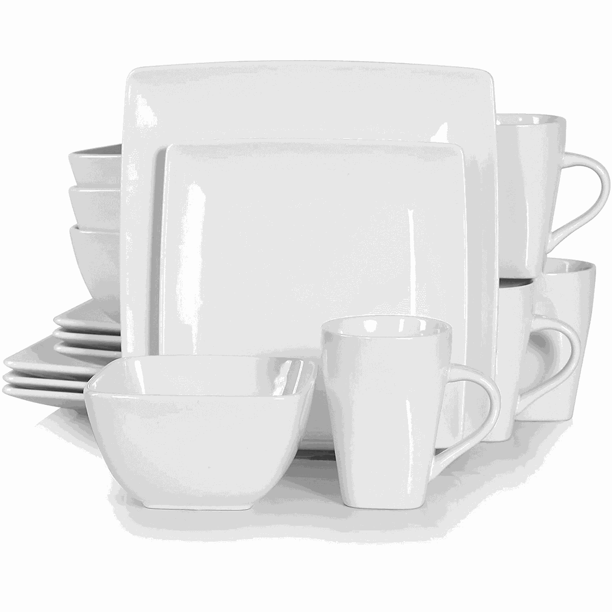 6 Pieces Square Ceramic Dinner Set White Shop Today. Get it