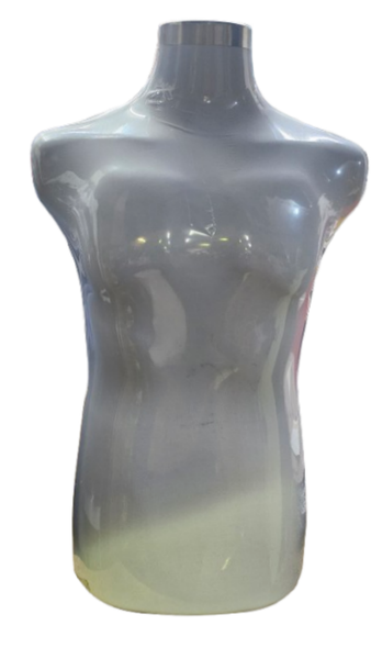 Male Upper Body Mannequin-White with Silver Neck