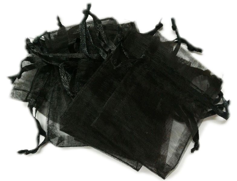 BEAD COOL - Bulk Gift Bag - 100pcs - Black - 10 by 12cm - Organza bag