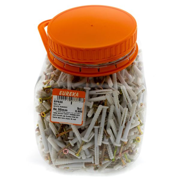 EUREKA Nail-In Anchor White Rimmed 6 x 55mm Q:800 BP630