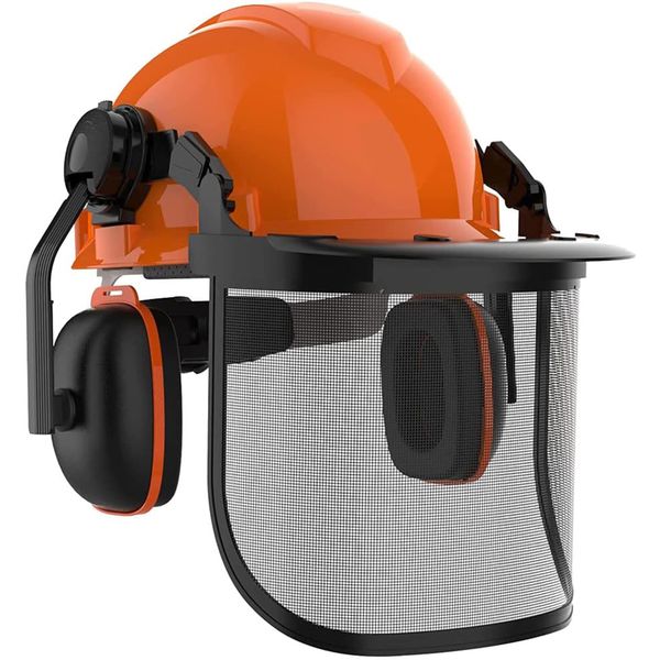 Chainsaw Forestry Safety Helmet And Mesh Face Shield And Earmuffs 3 In 1