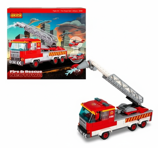 Cogo 249 Piece Fire-Themed Building Blocks Set for Creative Play