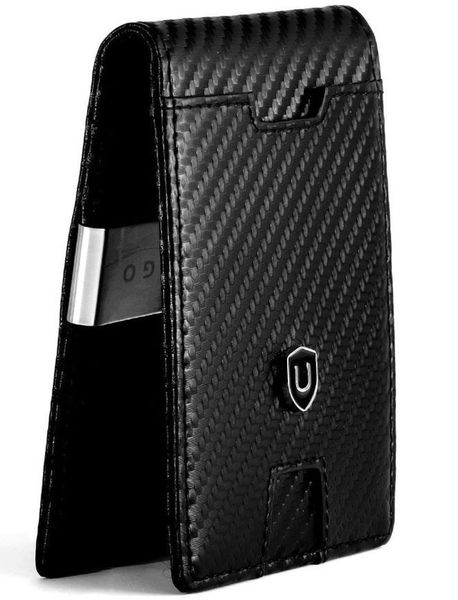 UVONGO Mens Minimalist Wallet RFID Blocking /Money Clip/Credit Card Holder