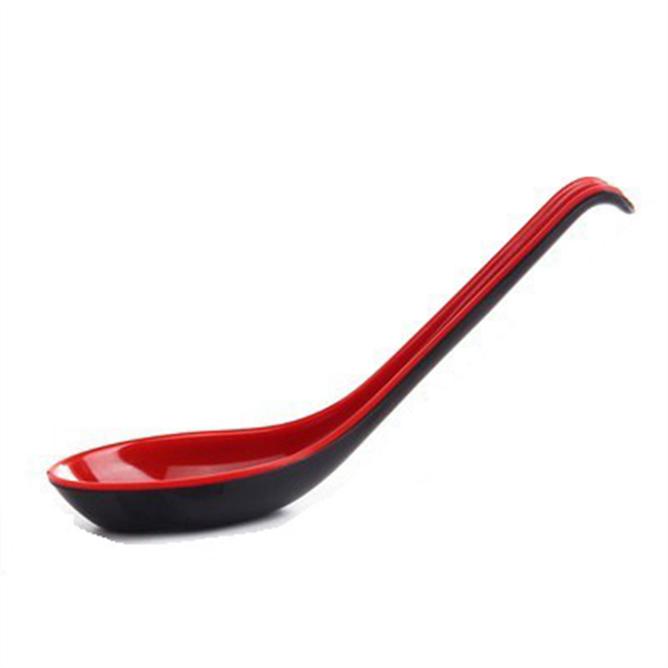 Red&amp;Black Asian Soup Spoon, for Rice Pho Ramen Noodle Soups 10Piece