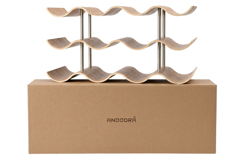 Andoora Wooden Wave Wine Rack
