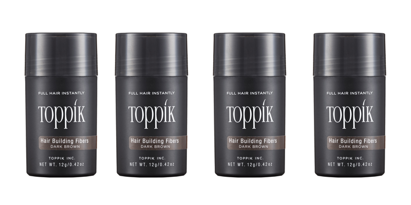 Toppik Hair Building Fibers - Dark Brown 12g (4 Pack)