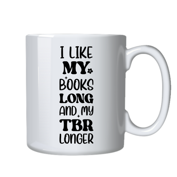 Long TBR Books Ideal Fiction Book Reader Gift Writing Mug Cup 402