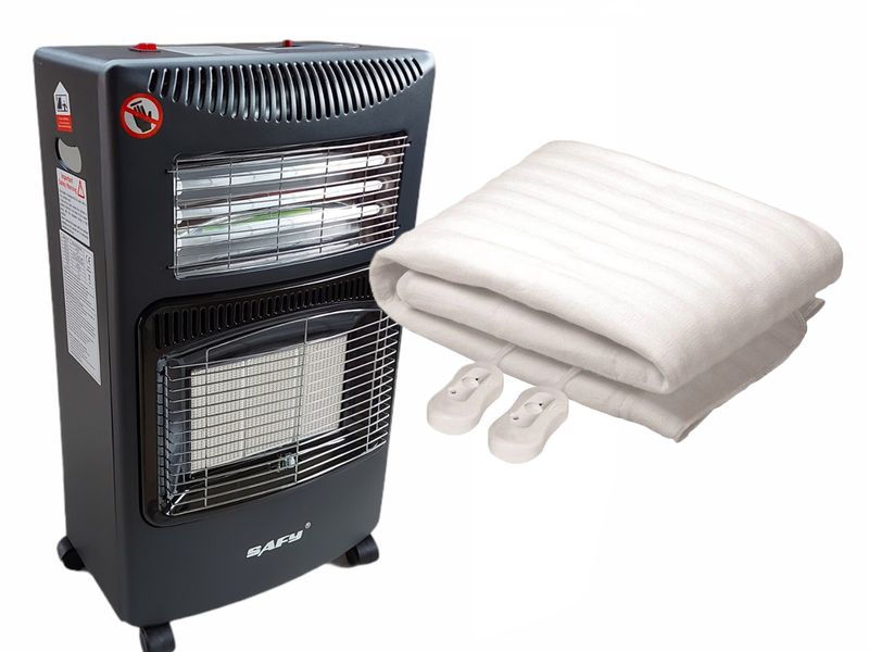 Gas &amp; Electric Heater and Electric Blanket (King Size) - Combo