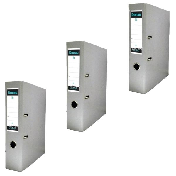 Donau Lever Arch File 75mm, Grey (Pack of 3)