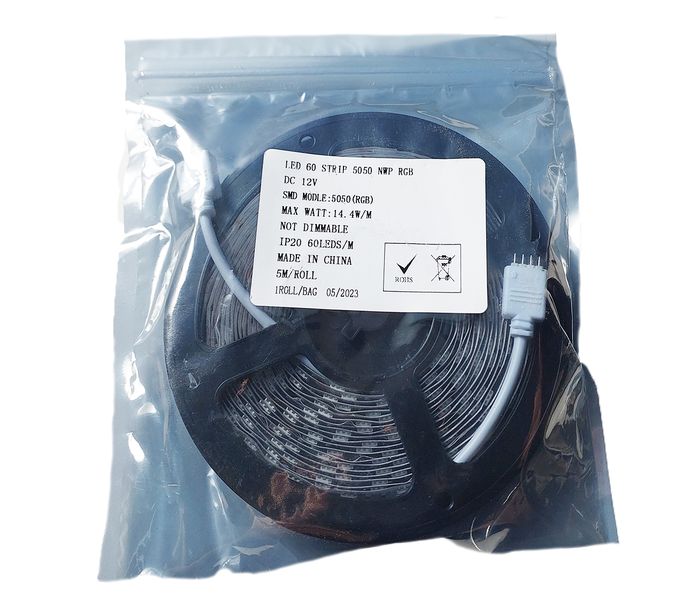 50 bulck pack led strip 5050 Color changing RGB IC (60leds/m) IP20 DC12V