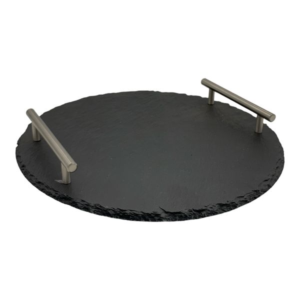 Quality Serving Tray Round Slate - 30cm