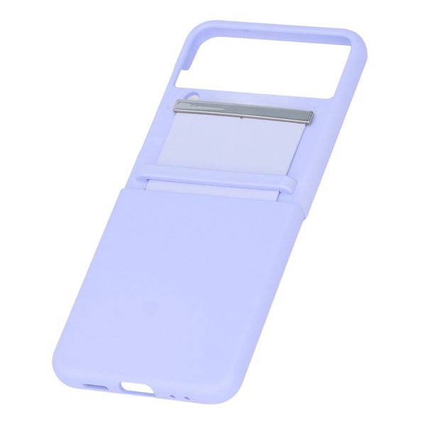 Shockproof Foldable Phone Case with Pull Strap for Galaxy Z Flip 4 Purple
