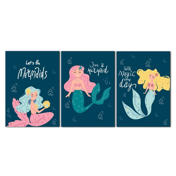 Canvas Nursery Wall Art: Lets-Be-Mermaids