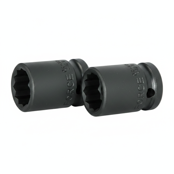 Force 20mm 1/2 Inch Drive 12 Point Bihex Impact Socket - 2 Pack