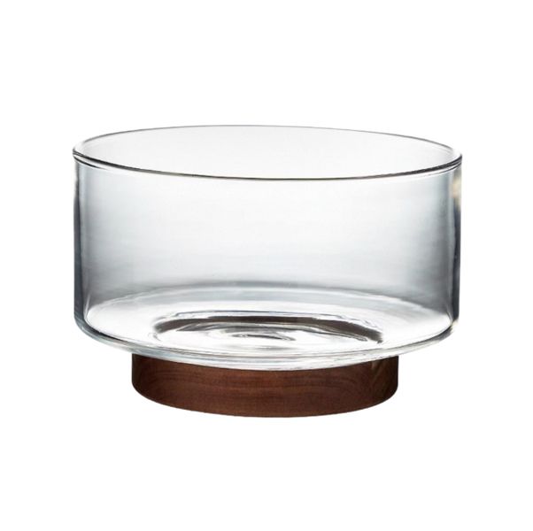Glass Bowl with Wooden Base (Small)