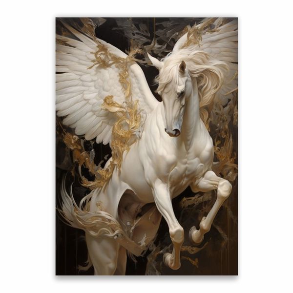 Winged White Horse Poster - A1