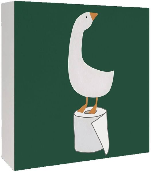Dark Green Silly Goose Wooden Box Sign