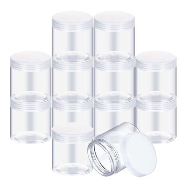 12-Pack Transparent Plastic Storage Spice Jar For Beauty Products