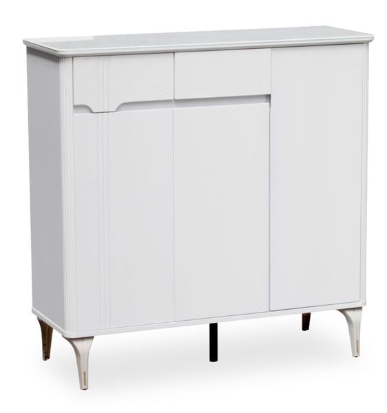 Stylish white shoe storage cabinet
