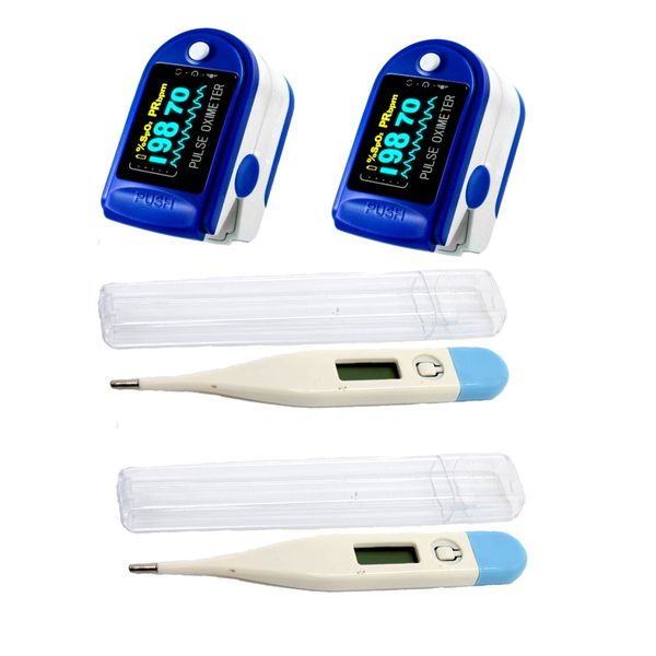2 x Oximeter-Fingertip Bluetooth Oximeter &amp; 2 x Digital Thermometer