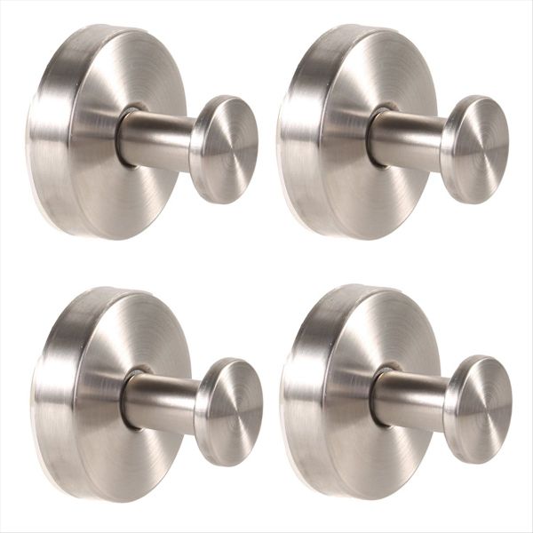 Stainless Steel Suction Cup Clothes Hook Kitchen Bathroom Silver
