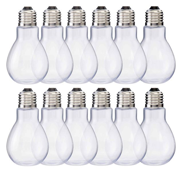 Fillable Plastic Light Bulb Containers - Pack of 12