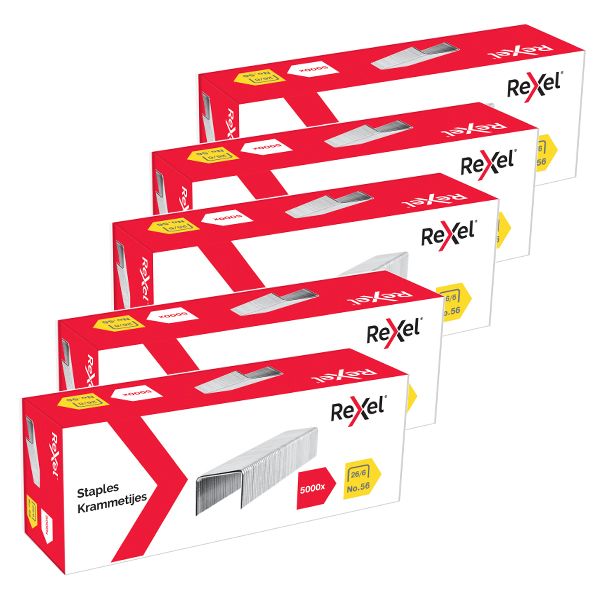 Rexel Pack of 5 No. 56 (26/6) 5000 Staples