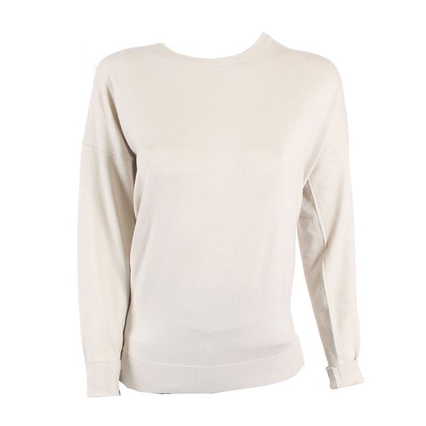 Blackcherry Cream Crew Neck Jumper With Ribbed Finish
