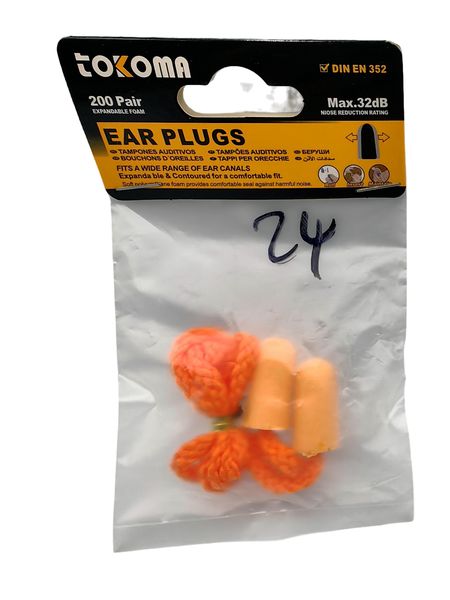 Noise Reduction Earplugs with Cord 32dB SNR