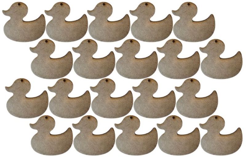 MDF Rubber Duck Shaped Keyring Blanks 7cm with 3mm Hole (3mm Blonde MDF)