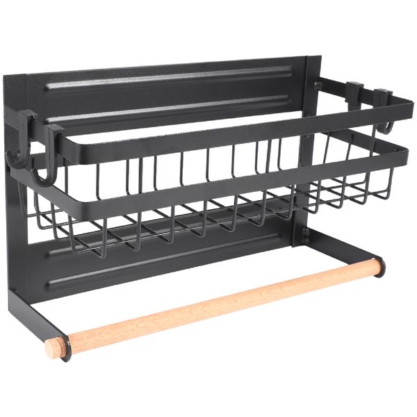 Magnetic Paper Towel Holder Spice Shelf Storage Organizer For Kitchen