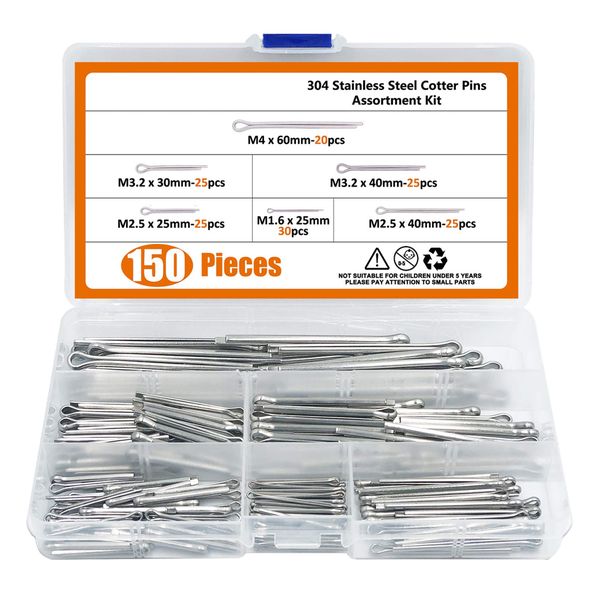 Tool DIY Multifunctional &amp; Multi Size Cotter Pin Set of 150 Pieces