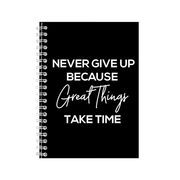 Time A5 Notebook Spiral Lined Motivational Sayings Graphic Notepad Gift 135