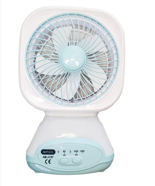 Aerbes 6 Inch Rechargeable Fan With LED Light