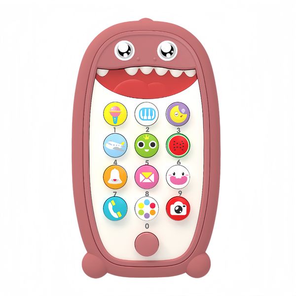 OQIMAX Baby Dinosaur Play &amp;Learn Cell Phone Toy Removable Soft Teether Case