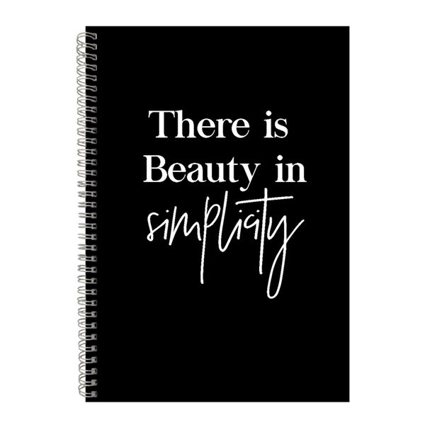 Simplicity A4 Notebook Spiral Lined Motivational Saying Graphic Notepad 160