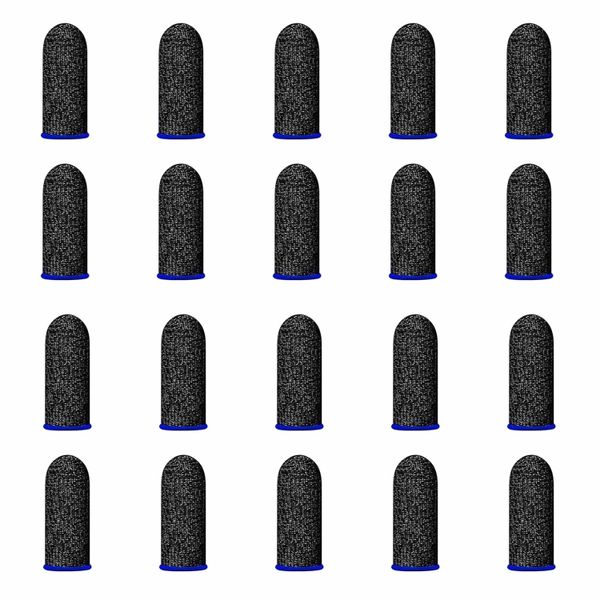 10Pairs Anti Sweat Gaming Finger Sleeves, Silver Fiber Thumb Finger Gloves