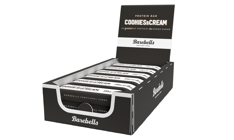Barebells High Protein, No Added Sugar Bar, 12 x 55g- Cookies &amp; Cream